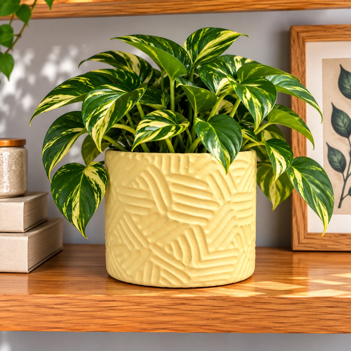 AI-CE00-2010 Yellow Patterned Lines Design Pot