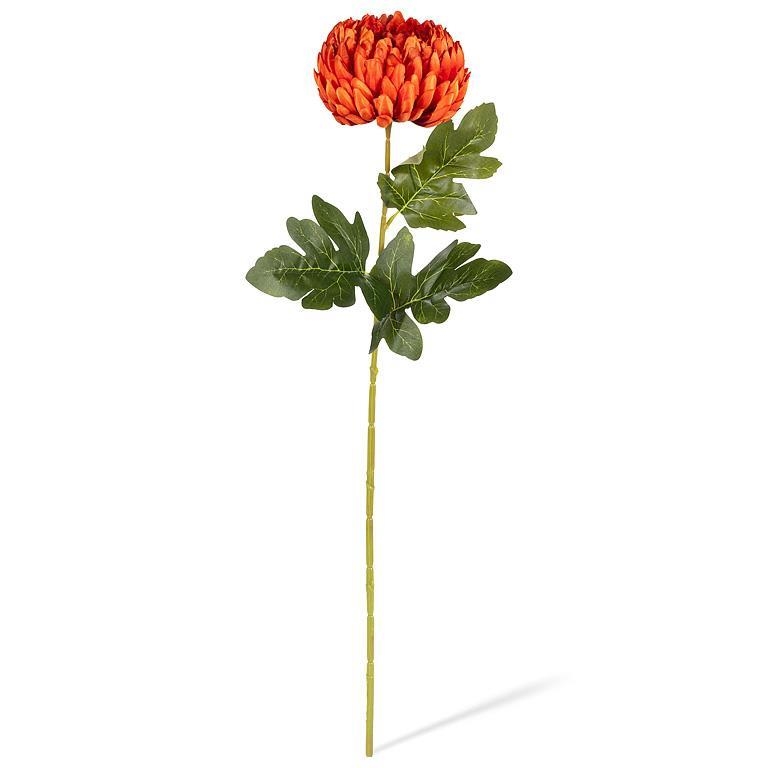 AB-27-PERENNIAL-024-ORG Large Orange Chrysanthemum Stem Artificial Flower