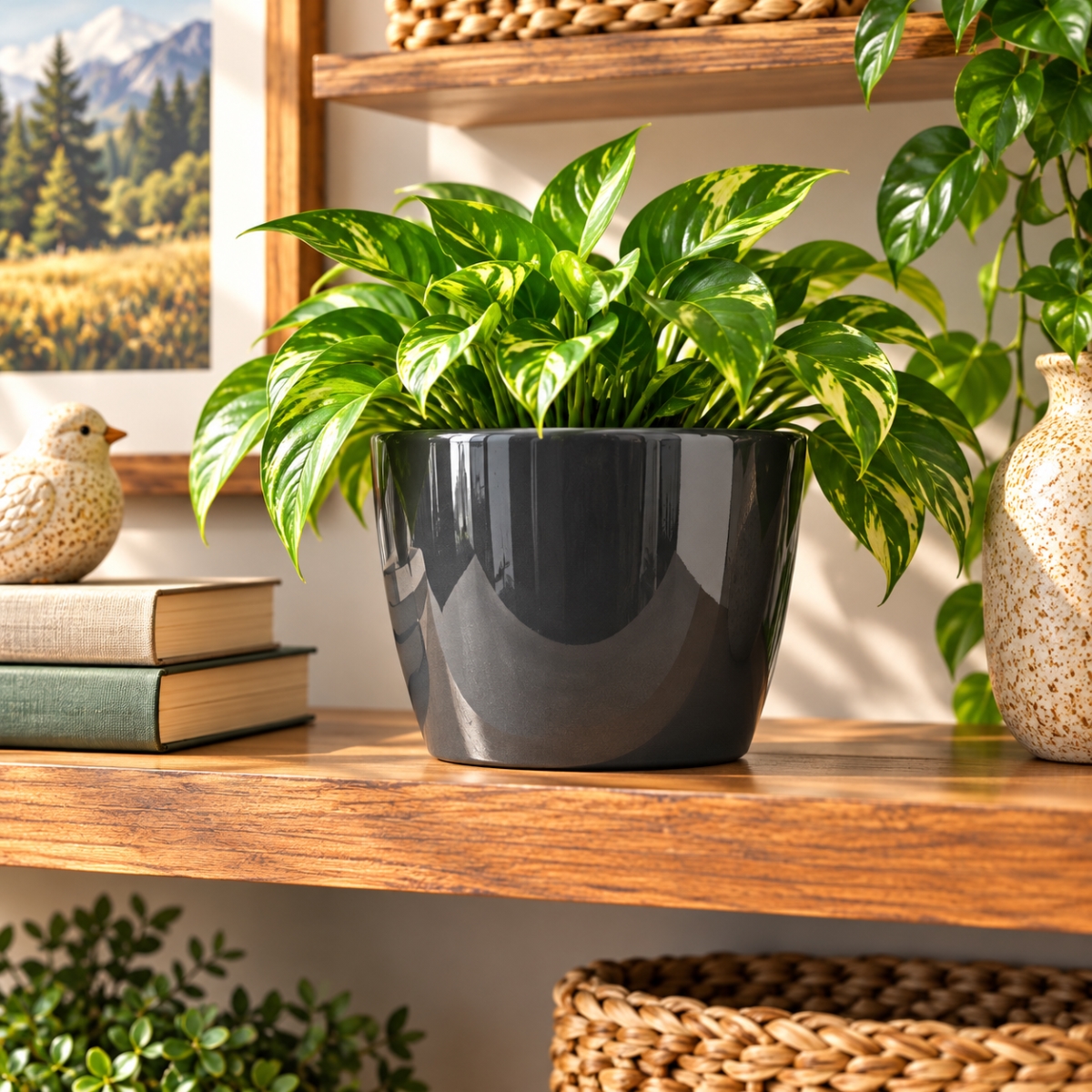 AI-09514275 Metallic Grey Marlow Pot