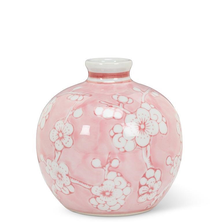 AB-27-ROSEWOOD-006 Rounded Pink Florals Bud Vase