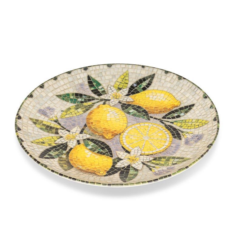AB-27-MOSAIC-213-LEMON Lemons Mosaic Small Plate