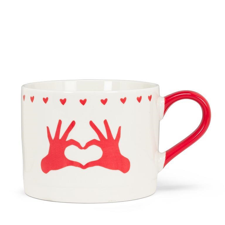 AB-27-ROMANCE-621 Large Hand Heart Wide Mug