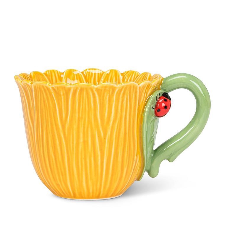 AB-27-SPRINGTIME-095-BUG Flower With Ladybug Mug