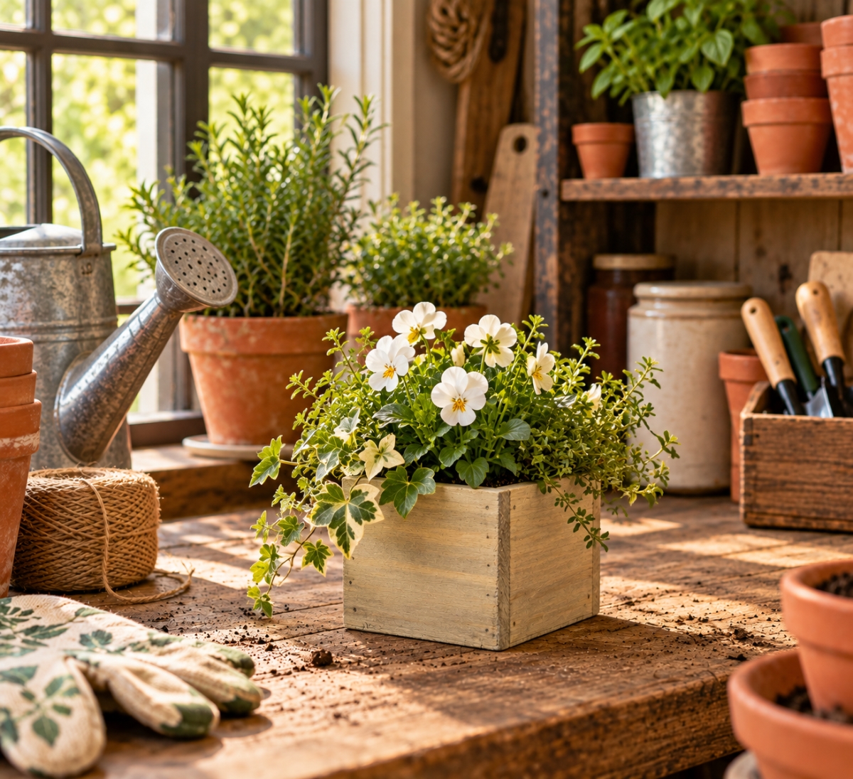 AI-006485200 Square Natural Look Planter