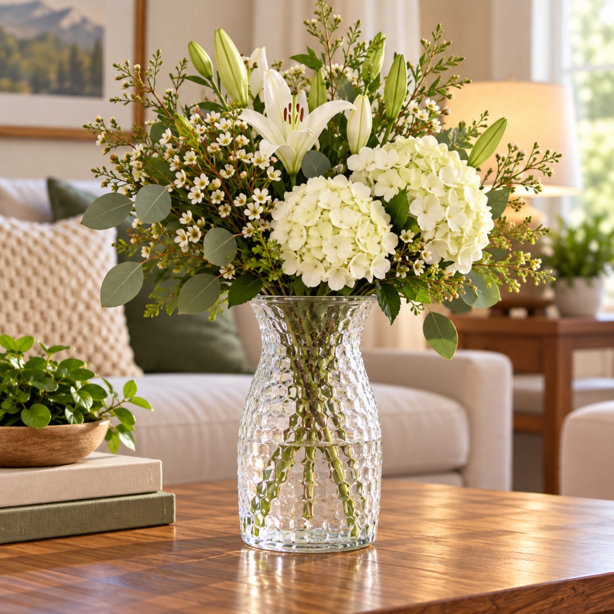 AI-GL517CLR Simple Honeycomb Pattern Vase