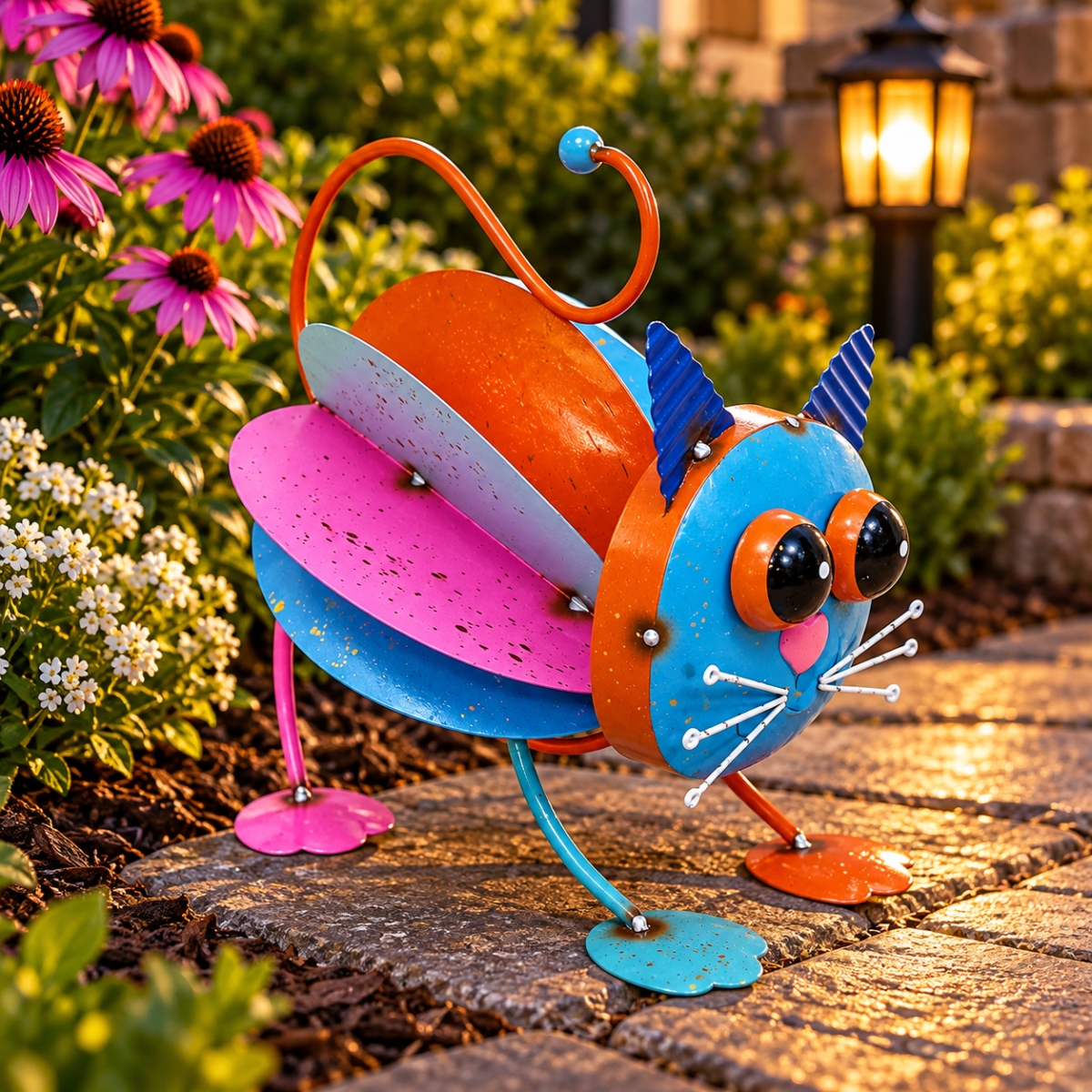 AI-GG9674 Colourful Standing Kitten Garden Sculpture