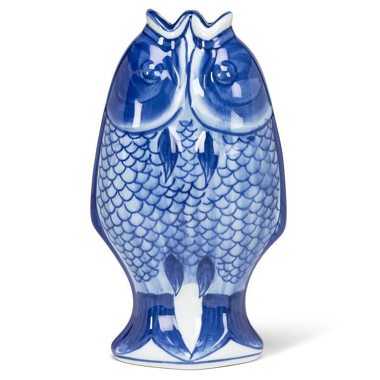 AB-27-INDIGO-100 Tall Fish Vase