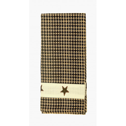 AG-30300S-4 Tea Towels, Star Black Check - Set of 4