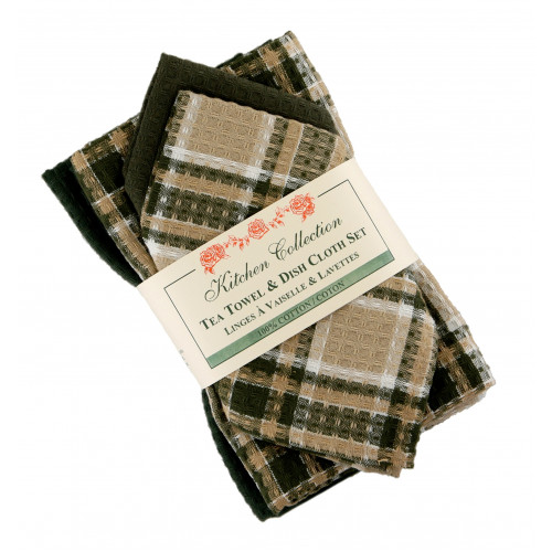 AG-32283 2 Tea Towels Plus 2 Dish Cloths Set, Tulsi