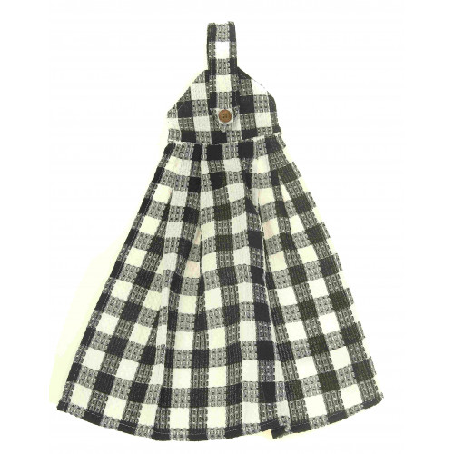 Hanging & Tie Button Towel, Toro Black