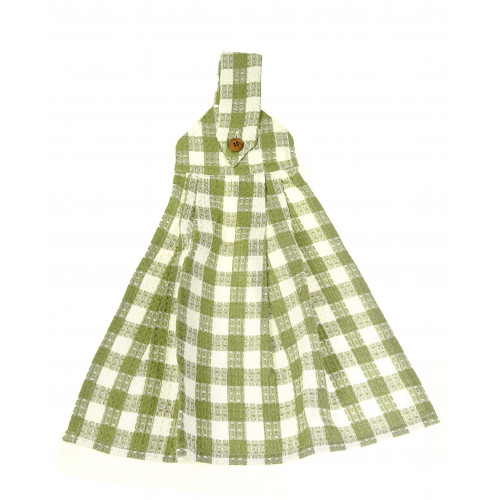 Hanging & Tie Button Towel, Toro Green