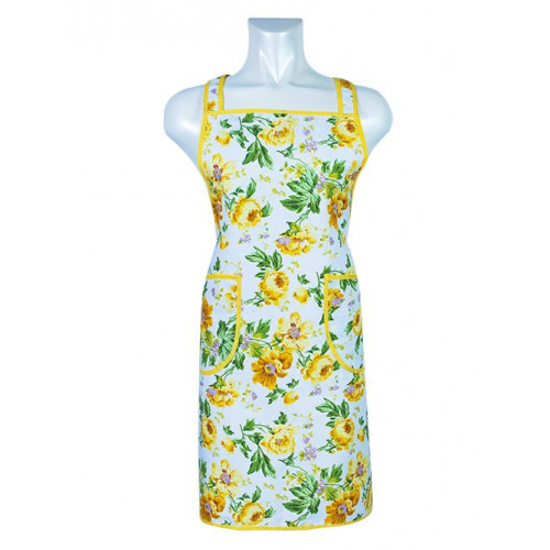 Picture of Mr. MJs Trading AG-37554-Y Floral Kitchen Apron&#44; Yellow Print