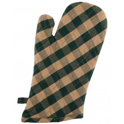 AG-38252S-2 Oven Mittens, Green Check - Set of 2