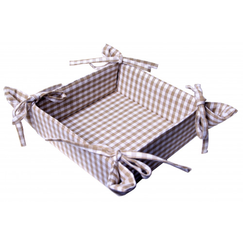 Picture of Mr. MJs Trading AG-45294-5.5x5.5 5.5 x 5 in. Ribbed Table Runner with Tassels Beige Check
