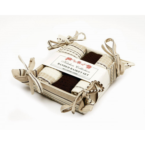 Bread Basket Set, coco Stripe