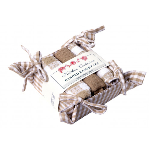 AG-48294 Bread Basket Set, Toro Beige Check