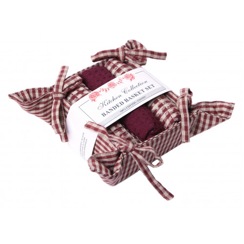 Bread Basket Set, Berryvine Burgundy