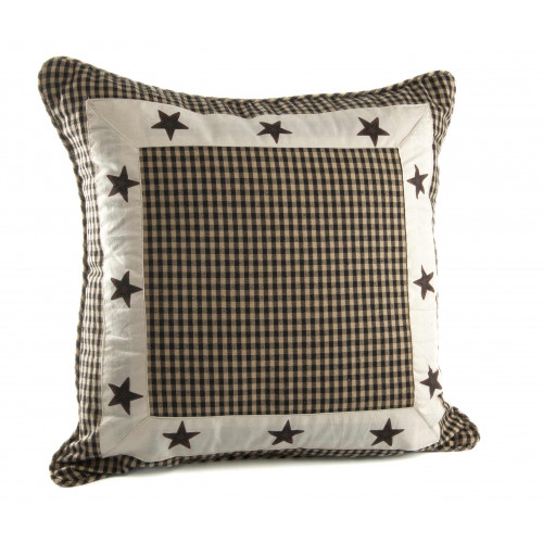 18 x 18 in. Zip Cushion Cover, Star Black Check