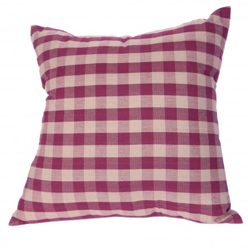 26 x 26 in. Toss Cushion, Burgundy Check