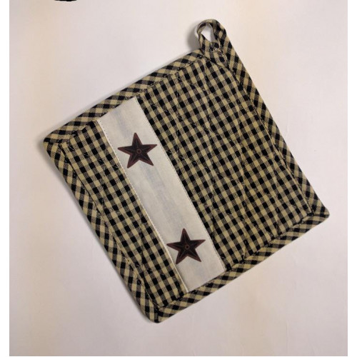 AG-40300S-2 Pot Holders, Star Black Check - Set of 2