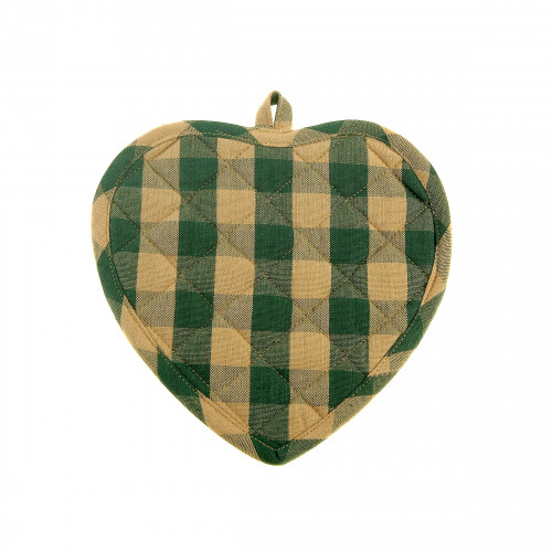 AG-41252S-2 Pot Holders Heart, Green Check - Set of 2