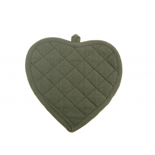 AG-41317S-2 Pot Holders Heart, Moss Green - Set of 2
