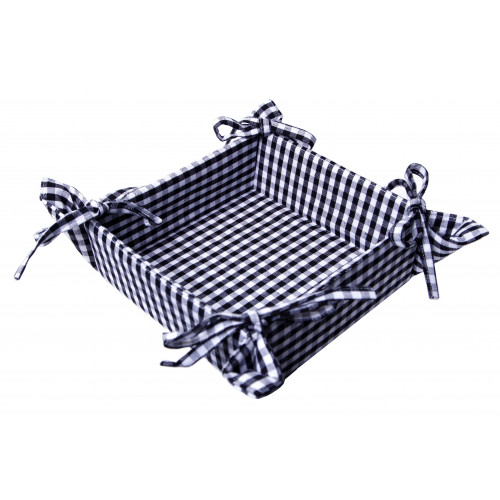 Picture of Mr. MJs Trading AG-45292-8x8 8 x 8 in. Ribbed Table Runner with Tassels Black Check