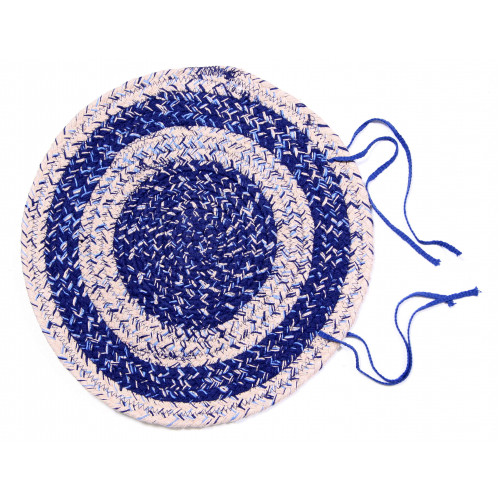 Braided Chair Pad, Sand Blue