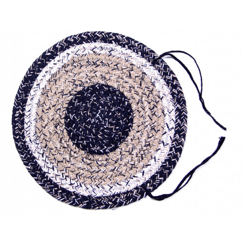 Braided Chair Pad, Black Haze