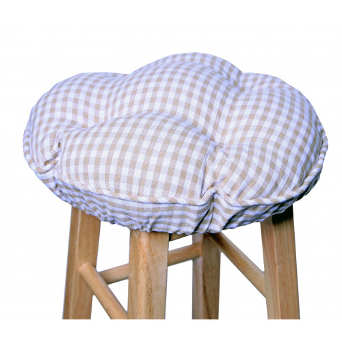Bar Stool Cushion, Toro Beige Check