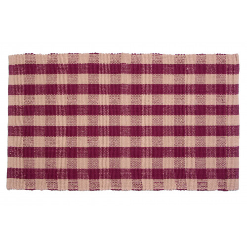 60 x 96 in. Floor Mat, Burgundy Check