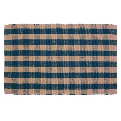 48 x 72 in. Floor Mat, Beige & Green Check