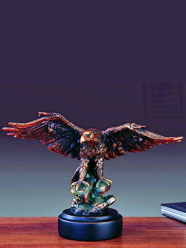 F11106 8 x 11.5 in.Treasure of Nature Howling Bronze Eagle Statue -  Marian Imports