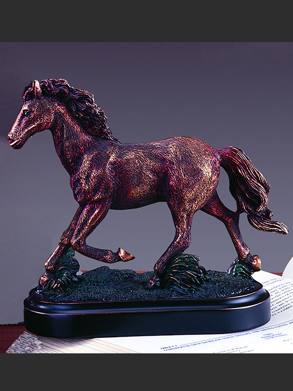 F13001 6.5 x 6 in.Treasure of Nature Howling Bronze Horse Statue -  Marian Imports