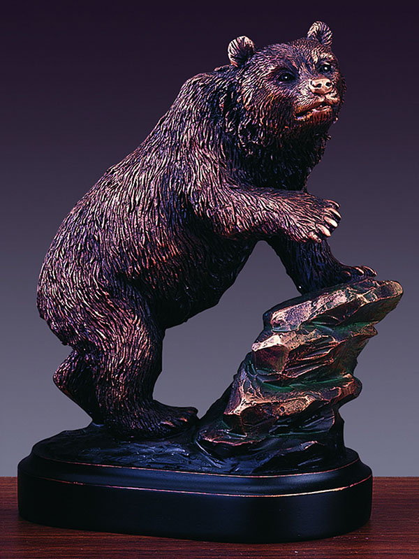 F13072 4.5 x 6 in.Treasure of Nature Howling Bronze Bear Statue -  Marian Imports