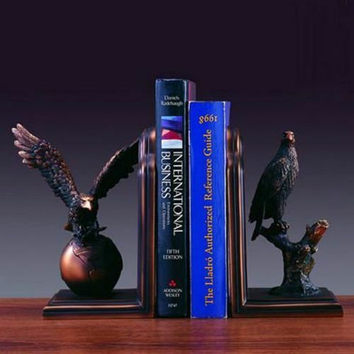 Bookend Set Eagle Bronze Plated Statue - 6.25 x 7.75 x 4.5 in.