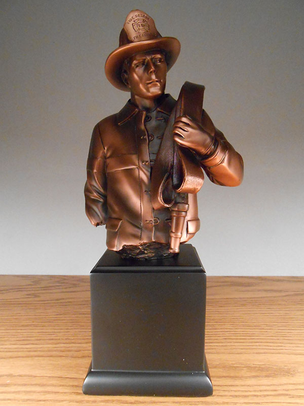 54257 12 in. Fireman Bust Figurines - 5.5 x 4 x 12 in.