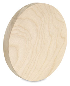 8 in Round Birch Painting Panel  Natural