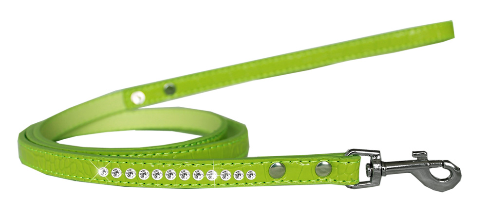 Picture of Mirage Pet 720-09 LGC1204 Clear Jewel Croc Leash&#44; Lime Green - 0.5 in. x 4 ft.