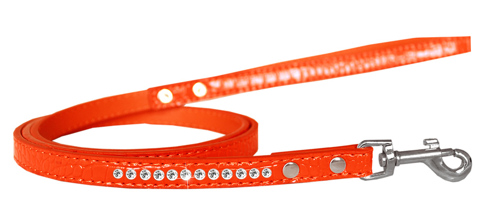 Picture of Mirage Pet 720-09 ORC1204 Clear Jewel Croc Leash&#44; Orange - 0.5 in. x 4 ft.