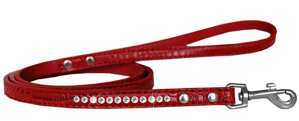 Picture of Mirage Pet 720-09 RDC1204 Clear Jewel Croc Leash&#44; Red - 0.5 in. x 4 ft.