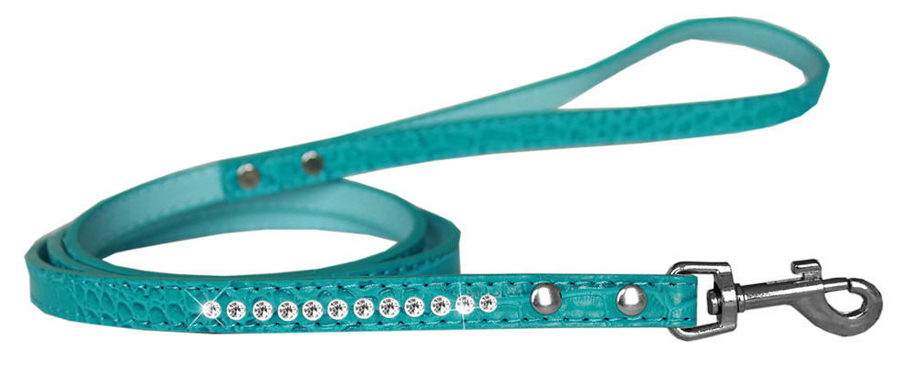 Picture of Mirage Pet 720-09 TQC1206 Clear Jewel Croc Leash&#44; Turquoise - 0.5 in. x 6 ft.