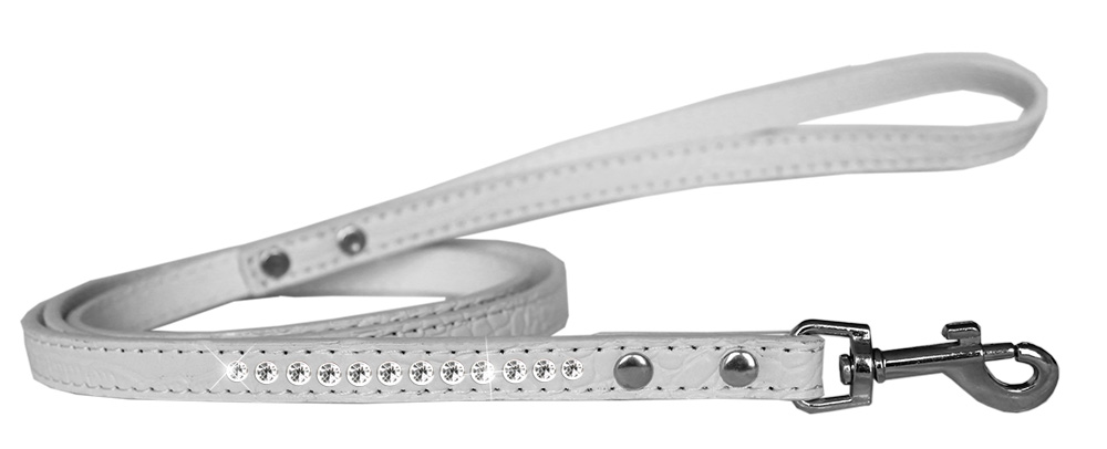 Picture of Mirage Pet 720-09 WTC1204 Clear Jewel Croc Leash&#44; White - 0.5 in. x 4 ft.