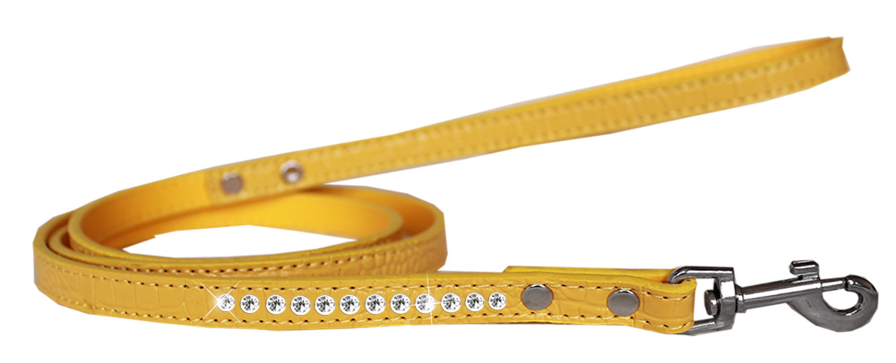Picture of Mirage Pet 720-09 YWC1204 Clear Jewel Croc Leash&#44; Yellow - 0.5 in. x 4 ft.