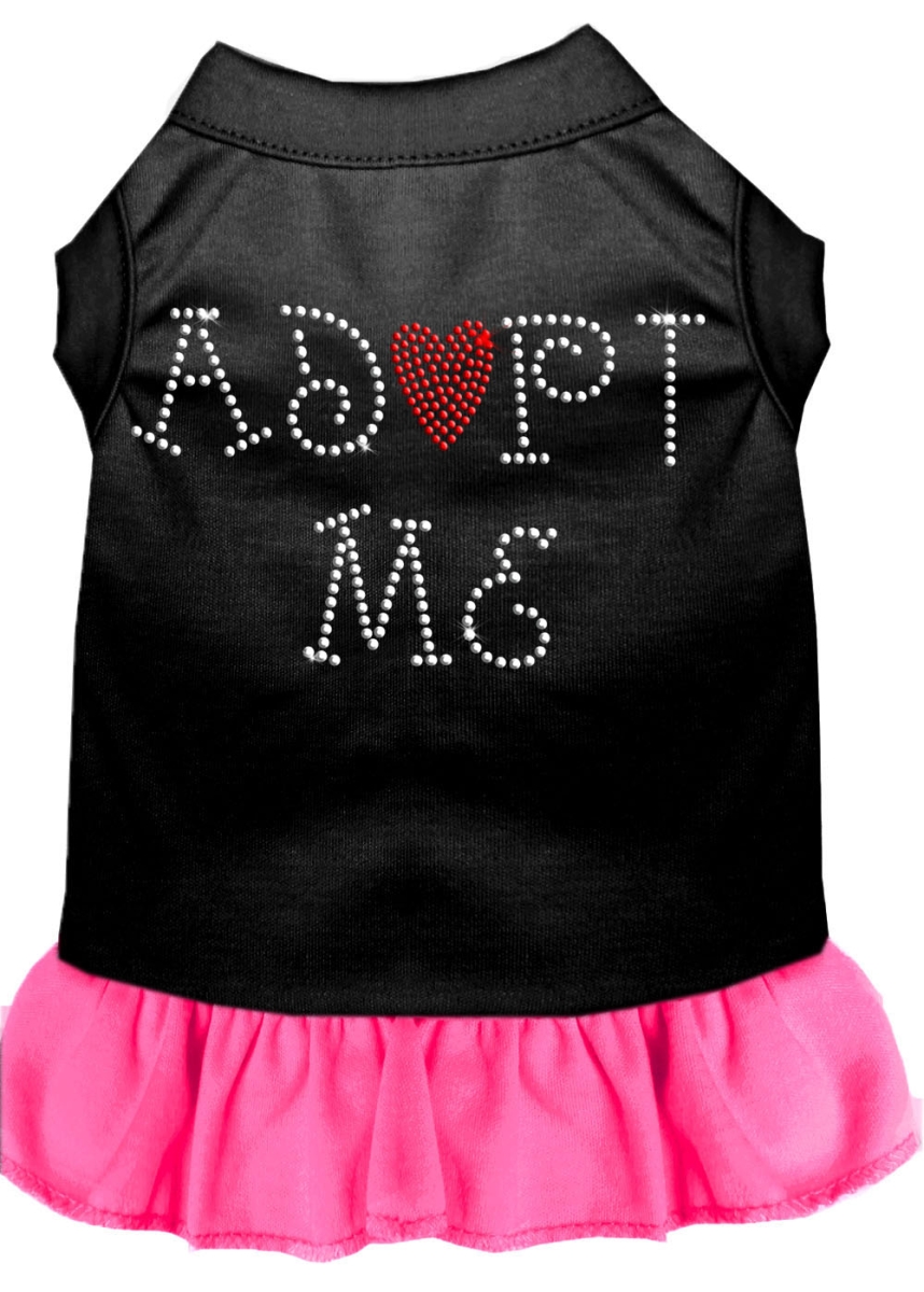 Picture of Mirage Pet 57-01 XSBPBPK Adopt Me Rhinestone Dog Dress&#44; Black with Bright Pink - Extra Small