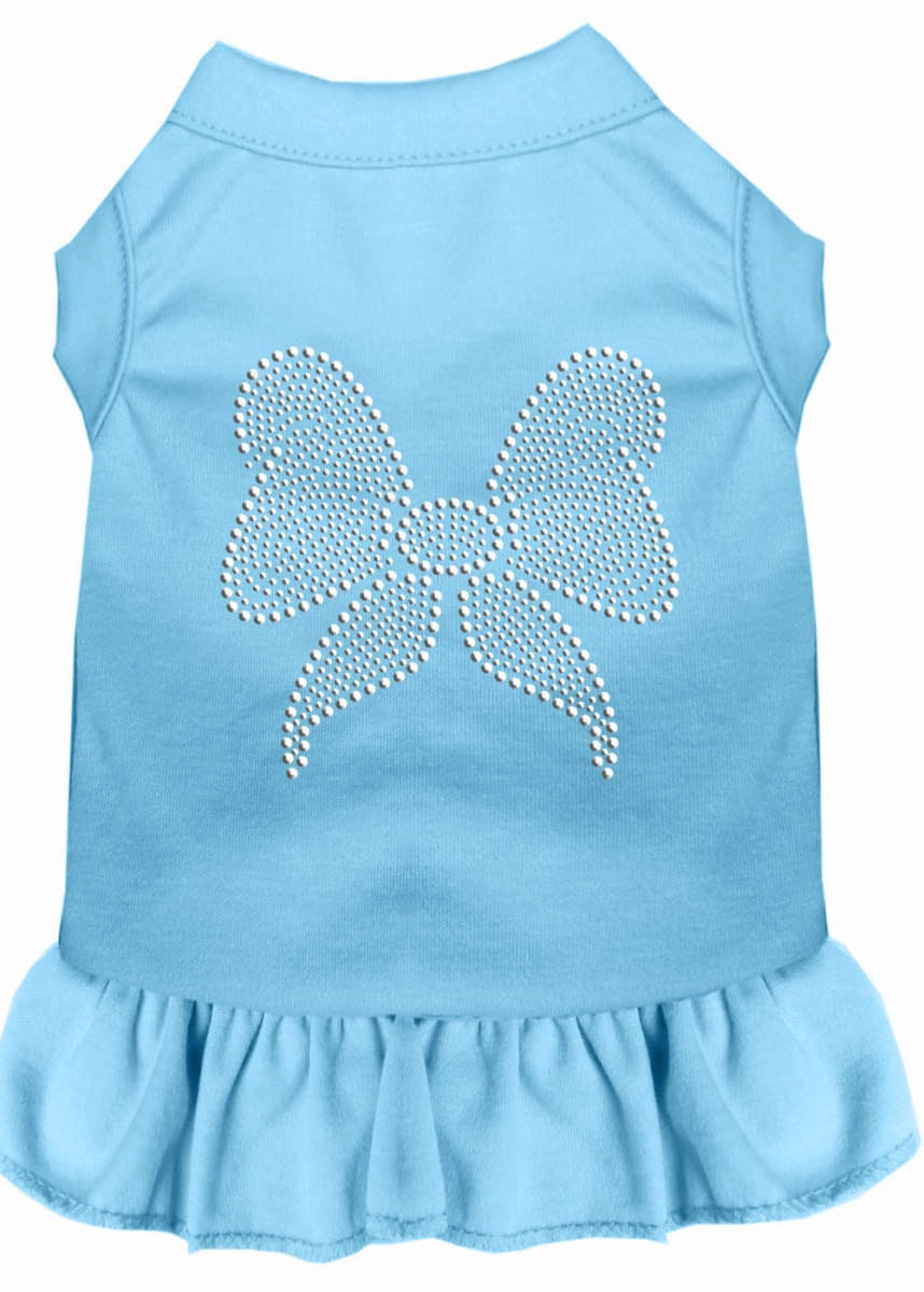 Picture of Mirage Pet 57-09 4XBBL 22 in. Rhinestone Bow Dress&#44; Baby Blue - 4X