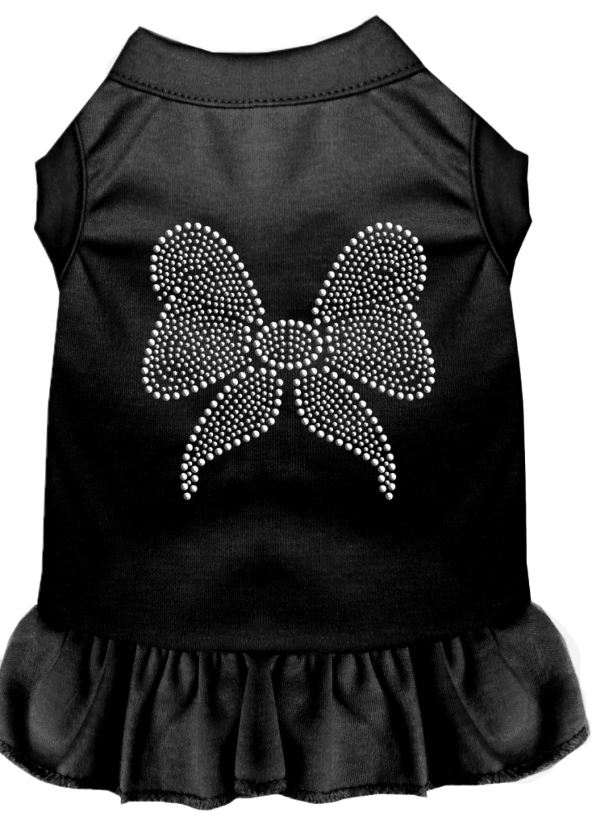 Picture of Mirage Pet 57-09 SMBK 10 in. Rhinestone Bow Dress&#44; Black - Small