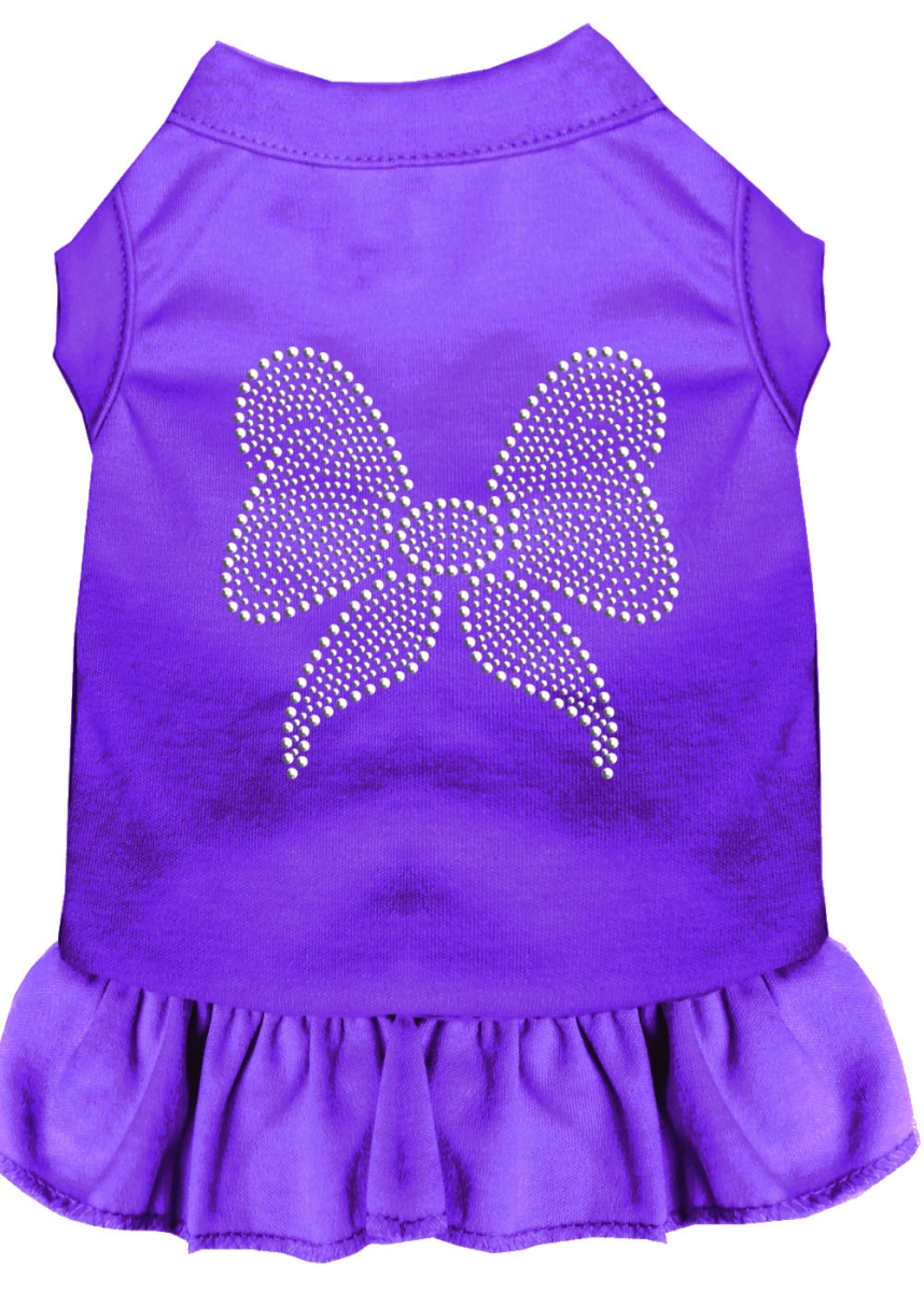 Picture of Mirage Pet 57-09 4XPR 22 in. Rhinestone Bow Dress&#44; Purple - 4X