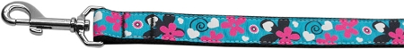 Picture of Mirage Pet 125-057 1006 Aqua Love Nylon Ribbon Dog Collars - 1 wide 6 ft. Leash