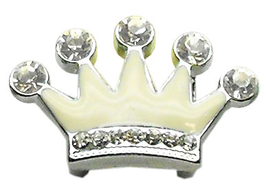 Picture of Mirage Pet 10-21 38WT 0.37 in. Slider Enamel Crown Charm&#44; White - 0.37 in.